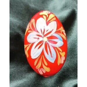 Vintage Hand painted  wooden Polish/European pysanky egg